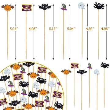 Unique 120PCS Halloween Cocktail Picks for Fun Parties