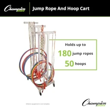 Champion Sports Durable Plastic Hoop Cart for Easy Organization