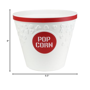 Hutzler Large Red Popcorn Bucket for Movie Nights