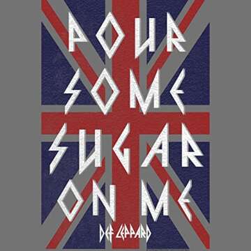 Def Leppard 80s Heavy Metal Band Rock n Roll Pour Some Sugar Adult T-Shirt Tee