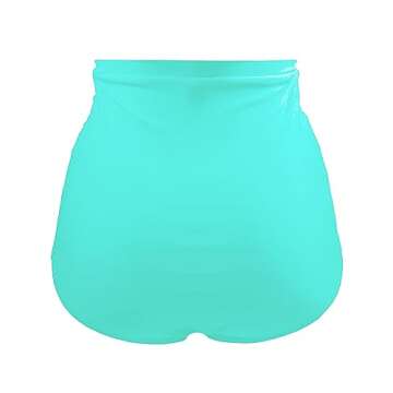 Tempt Me Women's High Waisted Swimsuit Bottom Light Green Tummy Control Ruched Bikini Bottom Vintage Swim Bottom Tankini Briefs M