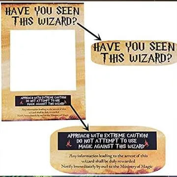 LaVenty Have You Seen This Wizard Photo Booth Prop Wizard Inspired Photo Booth Frame Photo Booth Props for Wizard Theme Party Decorations