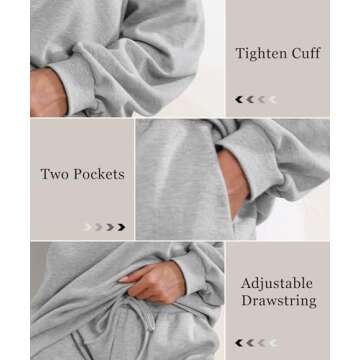 Women 2 Piece Outfits Sweatsuit Oversized Sweatshirt Lounge Sets 2024 Fashion Long Sleeve Shorts Matching Sets with Pockets