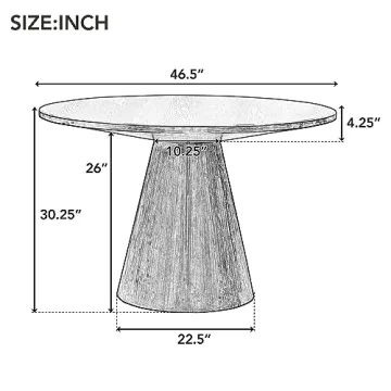 Merax Retro Round Dining Table Stylish Sturdy Kitchen Living Room