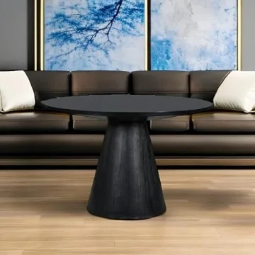 Merax Retro Round Dining Table Stylish Sturdy Kitchen Living Room