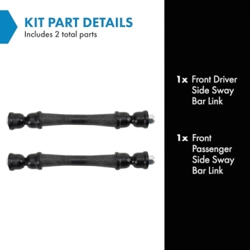 TRQ Front Sway Bar Stabilizer Link Set for Chevrolet Colorado & GMC Canyon