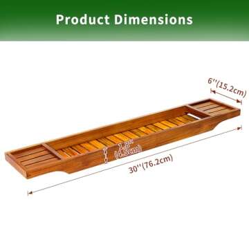 VaeFae Teak Bathtub Tray for Ultimate Relaxation