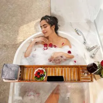VaeFae Teak Bathtub Tray for Ultimate Relaxation