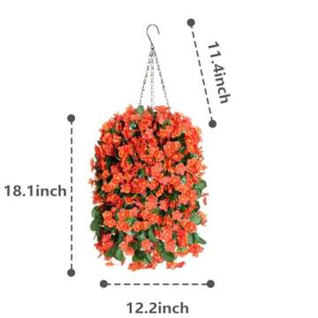 MJFloria Realistic Fall Hanging Flower Basket For Home