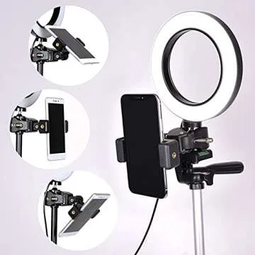WongPing 6" Dimmable Ring Light with Tripod Stand