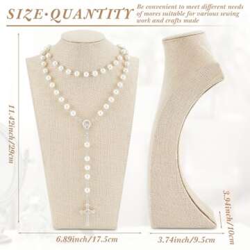 Kigley 3 Pcs Linen Jewelry Display Bust Necklace Display Stand Necklace Mannequin Holder for Jewelry...