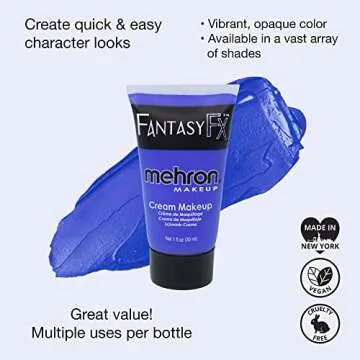 Mehron Makeup Fantasy FX Cream Makeup - Water-Based Blue Face & Body Paint 1oz