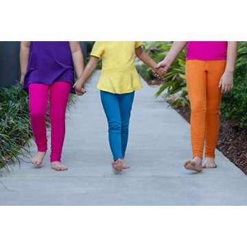 Made in USA Girls Leggings 100% Cotton for School Uniform Sports Coverage or Play Perfect for Sensitive Skin or SPD Sensory Friendly Clothing, Lavender, 3T