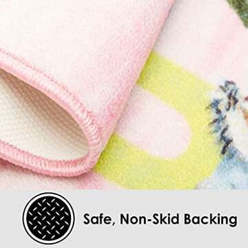 Eric Carle Pink Alphabet Kids Rug - Machine Washable 6'6"x9'5"