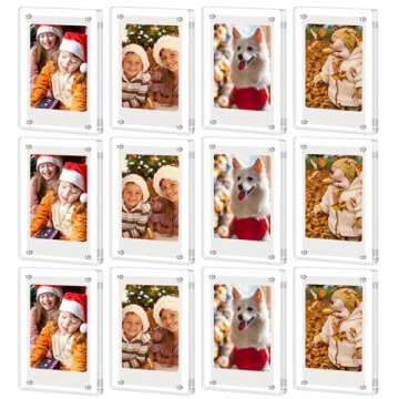 JUOIFIP 12 Pack Acrylic Magnetic Frames - Shatterproof, Waterproof & UV-Resistant