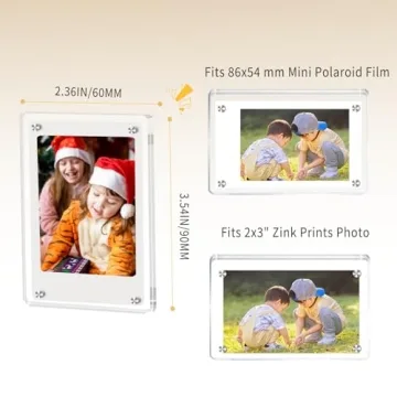 JUOIFIP 12 Pack Acrylic Magnetic Frames for Mini Photos