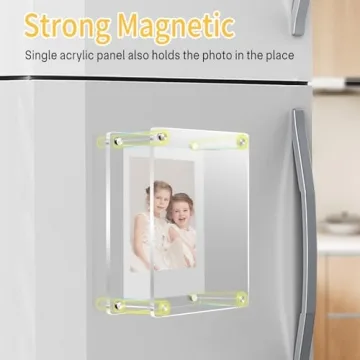 JUOIFIP 12 Pack Acrylic Magnetic Frames for Mini Photos