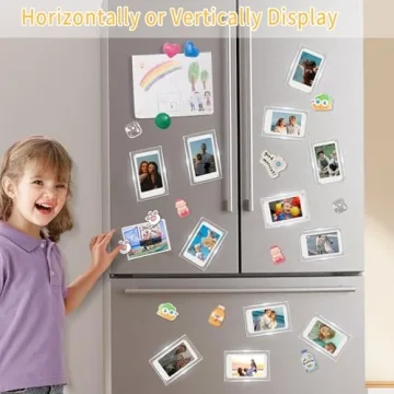 JUOIFIP 12 Pack Acrylic Magnetic Frames for Mini Photos