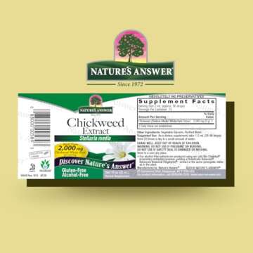 Nature's Answer Alcohol-Free Chickweed Stelleria Media 2000mg 1oz Extract | Herbal Supplement | Prom...