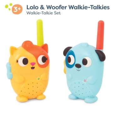 B. toys- Lolo & Woofer Walkie-Talkies- Walkie Talkie Set – 2-Pack Walkie Talkies – Long 100-Foot Range – Toys for Toddlers, Kids – 3 Years +