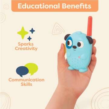 B. toys- Lolo & Woofer Walkie-Talkies- Walkie Talkie Set – 2-Pack Walkie Talkies – Long 100-Foot Range – Toys for Toddlers, Kids – 3 Years +