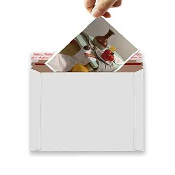 Bonfasvo Rigid Mailers 30 Pack 9.5 x 12.5 inches White Self Seal Stay Flat Bulk Cardboard Kraft No Bend Mailers Peel and Seal for Document Photos Pictures Papers Files CD
