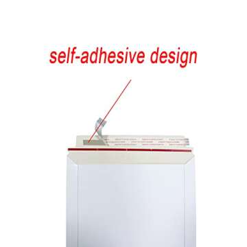 Bonfasvo Rigid Mailers 30 Pack 9.5 x 12.5 inches White Self Seal Stay Flat Bulk Cardboard Kraft No Bend Mailers Peel and Seal for Document Photos Pictures Papers Files CD