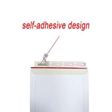 Bonfasvo Rigid Mailers 30 Pack 9.5 x 12.5 inches White Self Seal Stay Flat Bulk Cardboard Kraft No Bend Mailers Peel and Seal for Document Photos Pictures Papers Files CD