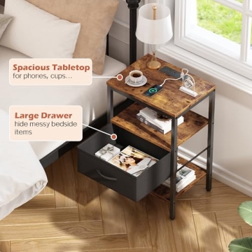 Stylish Nightstand with Charging Station for Every Room