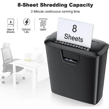 Bonsaii Paper Shredder Home Use 8-Sheet Capacity