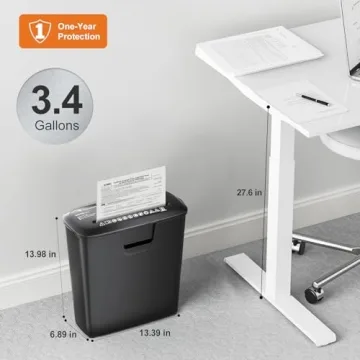 Bonsaii Paper Shredder Home Use 8-Sheet Capacity