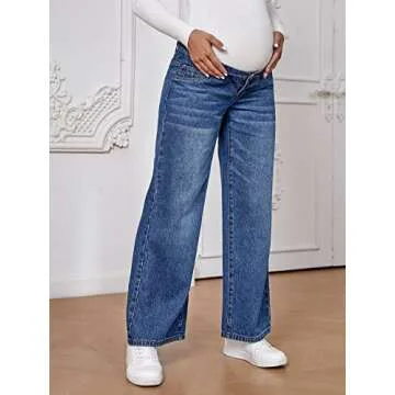 OYOANGLE Maternity Wide Leg Pants - Adjustable Comfort