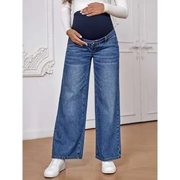 OYOANGLE Maternity Wide Leg Pants - Adjustable Comfort