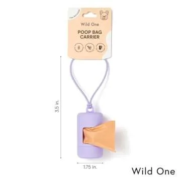 Wild One Dog Poop Bag Holder and Dispenser with Leash Attachment, Leak Proof, Easy Twist Top for Refills, Includes 3 Boxes Poop Bags, Blush