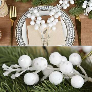 Artiflr Red Berries Picks Clearance, 14 Pack Artificial Berry Stems for Christmas Tree Decorations, ...