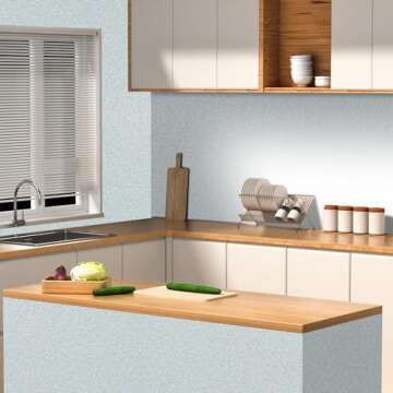 LOVADA Peel and Stick Wallpaper Silver Gray Silk Wall Paper - 15.7 x 98 Inch Self Adhesive Wallpaper Peel and Stick, Easy to Paste Wall Contact Paper for Stand Liner, Table and Door Makeover Decor