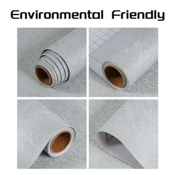 LOVADA Peel and Stick Wallpaper Silver Gray Silk Wall Paper - 15.7 x 98 Inch Self Adhesive Wallpaper Peel and Stick, Easy to Paste Wall Contact Paper for Stand Liner, Table and Door Makeover Decor