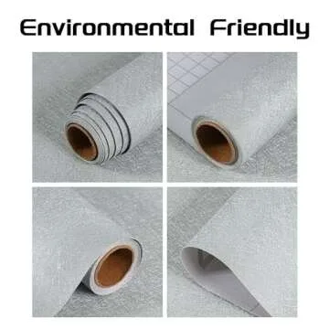 LOVADA Peel and Stick Wallpaper Silver Gray Silk Wall Paper - 15.7 x 98 Inch Self Adhesive Wallpaper Peel and Stick, Easy to Paste Wall Contact Paper for Stand Liner, Table and Door Makeover Decor