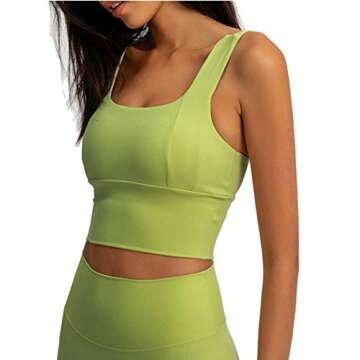 Bontierie Women's Padded Sports Yoga Bra - Full-Support Crop Tank Top for Workout Running Fitness