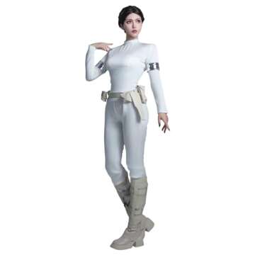 eioaner Womens Cosplay Costume Queen White Dress Suits Full Set Outfits Halloween