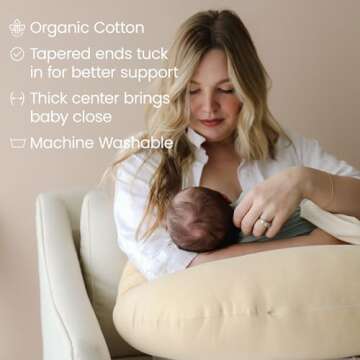 Snuggle Me Organic Nursing Pillow | Bottle & Breastfeeding Pillow with Organic Cotton Cover & Fiberf...