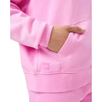 Florence By Mills Womens Cozy Crush Slouchy Sleeve Oversized Zip Hoodie, Hot Pink, Small