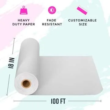 Bryco Goods White Kraft Paper Roll - Versatile Art and Craft Paper