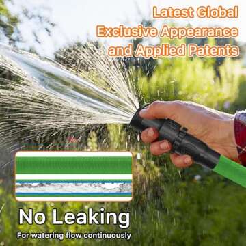 75ft Garden Hose, Water Hose Outside Irrigation Tubing for Backyard Car Wash & Farm Features Latex C...