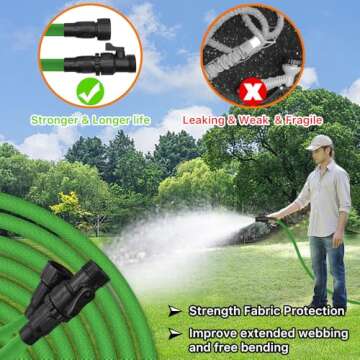 Durable 75ft Garden Hose with Latex Core and Leak-Proof Connectors