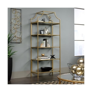 Sauder International Lux Bookcase with Glass Shelves