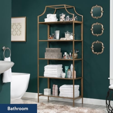 Sauder International Lux Bookcase with Glass Shelves