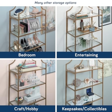 Sauder International Lux Bookcase with Glass Shelves