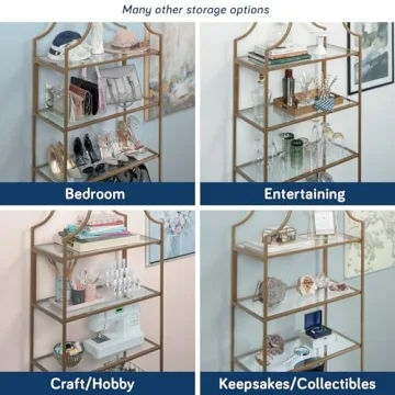 Sauder International Lux Bookcase with Glass Shelves