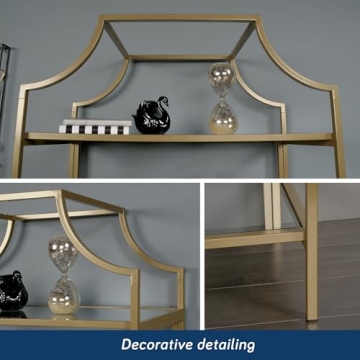 Sauder International Lux Bookcase with Glass Shelves